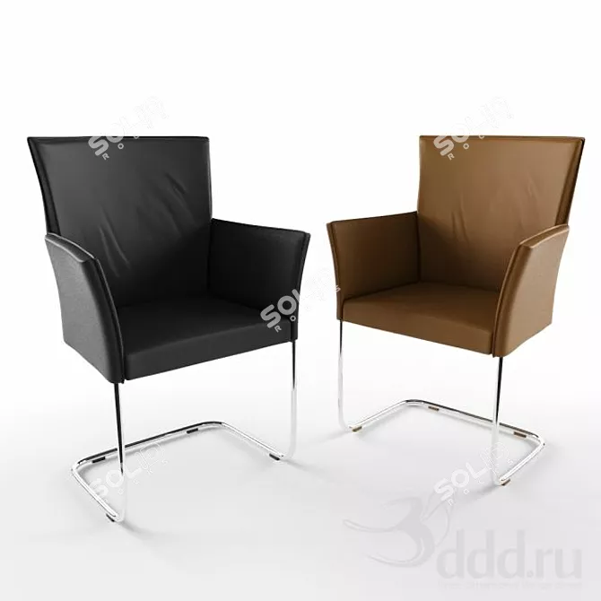 Modern Danny Dining Chair: Stylish 3D Model 3D model image 1