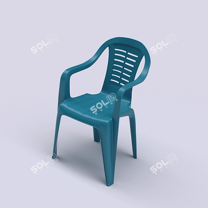 "Breeze" Plastic Chair | Sleek and Durable 3D model image 1