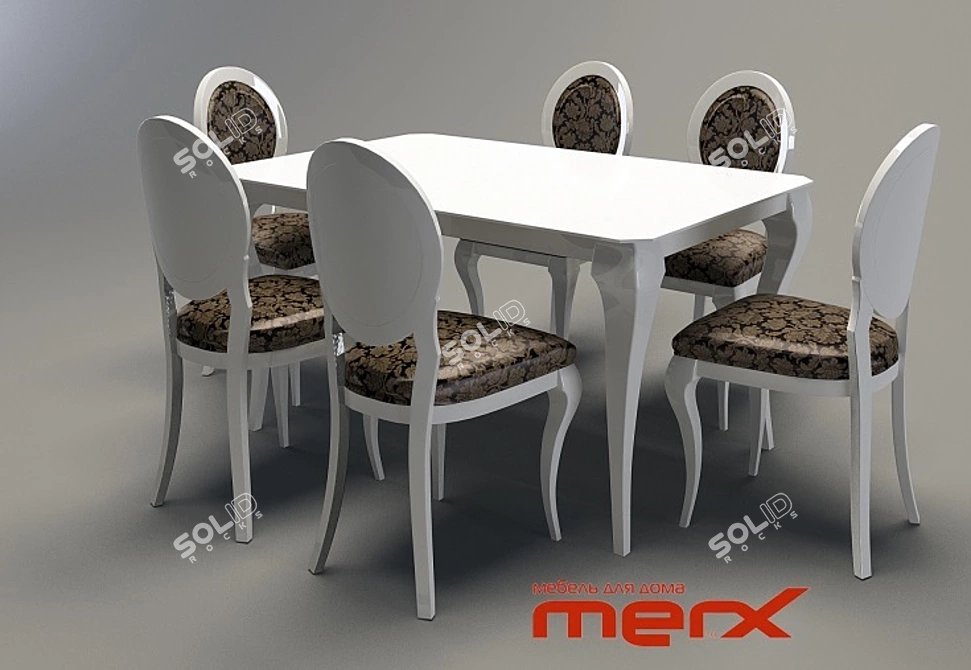 Merx Rebel + Globus - TVS: Stylish Table and Chairs Suite 3D model image 1