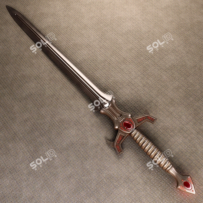 Fantasy Dual-Bladed Sword 3D model image 1