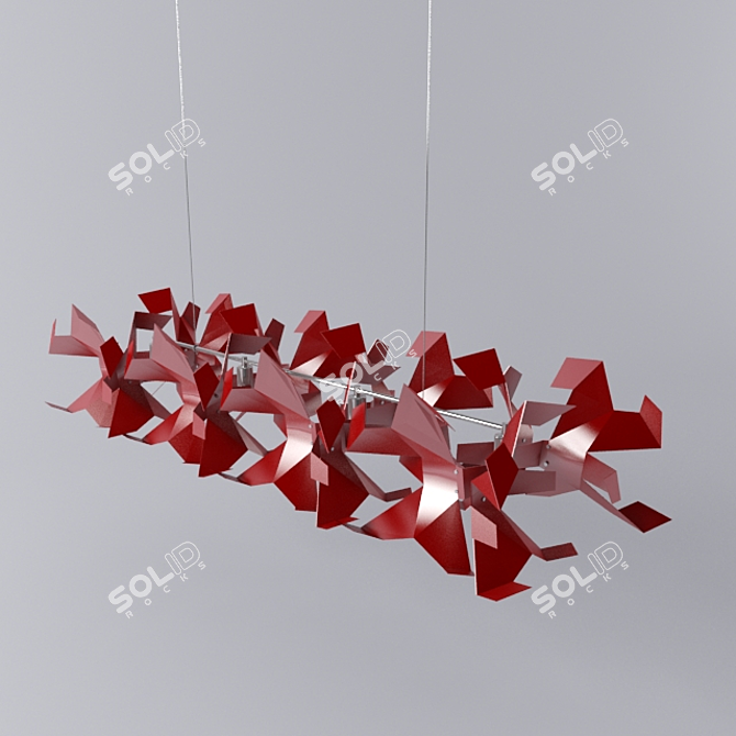 Stylish Artpole Origami C4 Red 3D model image 1