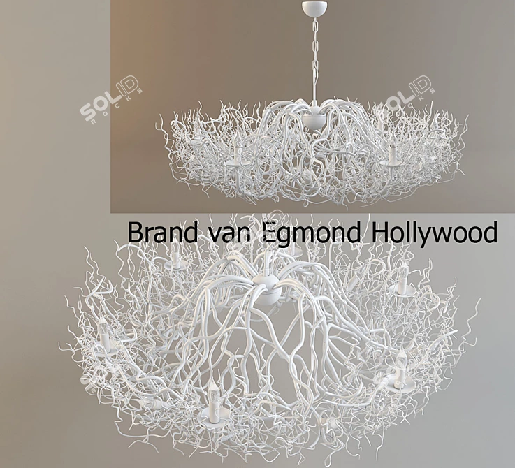 Elegant Hollywood Chandelier 3D model image 1