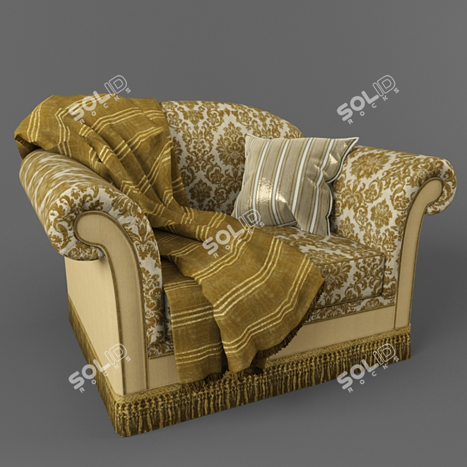 Elegant Italian Armchair 3D model image 1