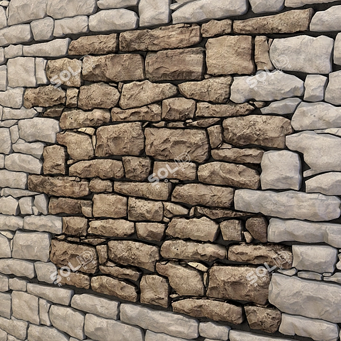  Faux Stone Panel: 1480mm L, 118mm W, 45mm H 3D model image 3