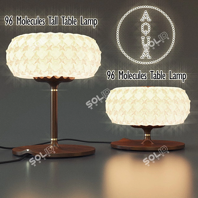 Modern Molecular Design Table Lamp 3D model image 1