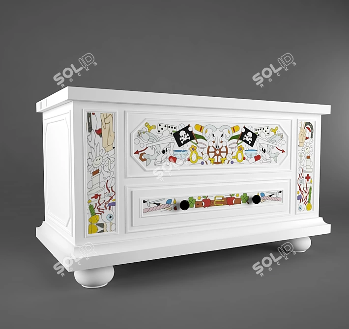 Hand-Painted MOOOI Chest 3D model image 1