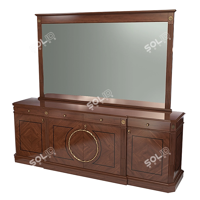 Elegant Angelo Cappellini Rubens Dresser & Mirror Set 3D model image 2