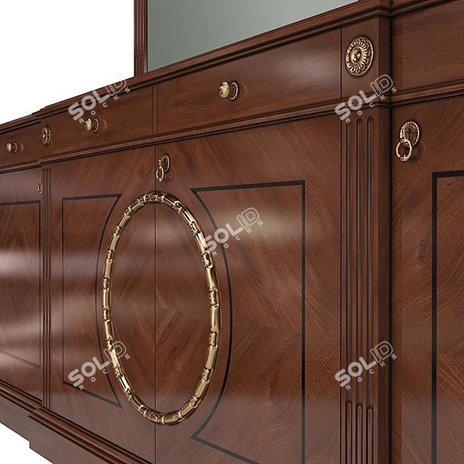 Elegant Angelo Cappellini Rubens Dresser & Mirror Set 3D model image 4