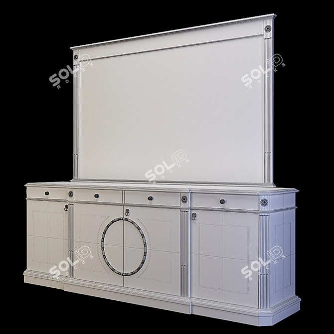 Elegant Angelo Cappellini Rubens Dresser & Mirror Set 3D model image 5