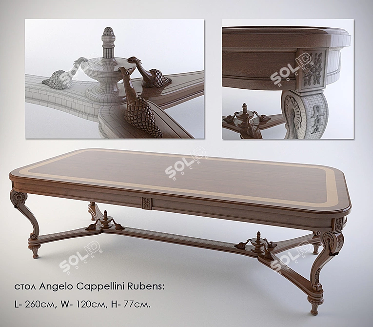 Angelo Cappellini Rubens: Elegant Dining Table 3D model image 1