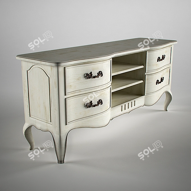 Elegant Provence TV Stand DF834 3D model image 1