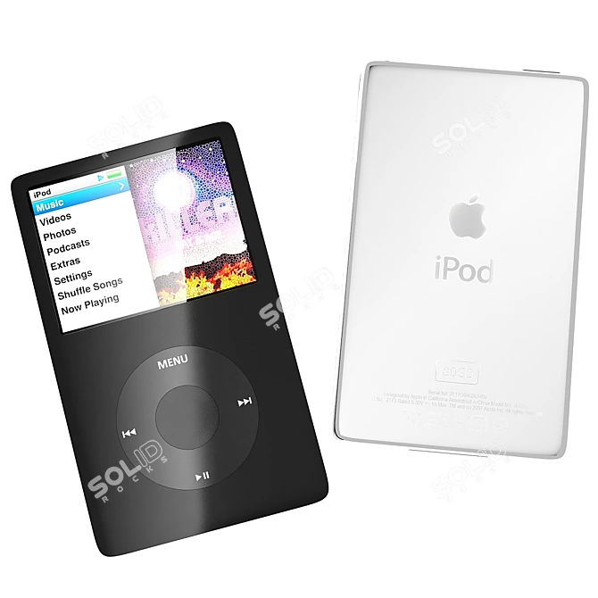 Classic 6G iPod 80GB: Portable Music Powerhouse 3D model image 1