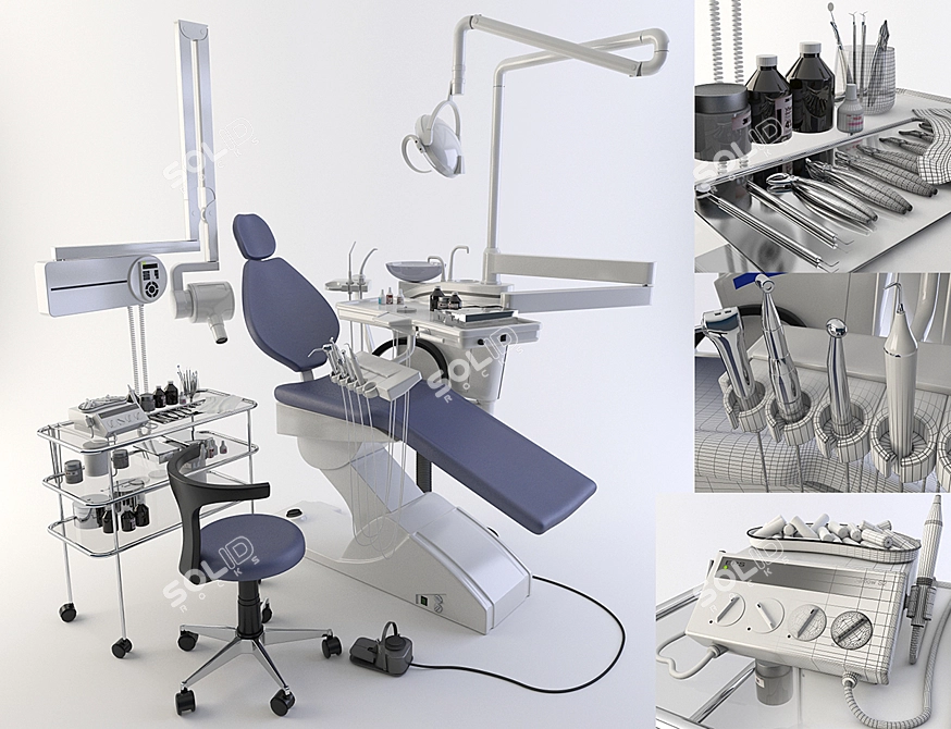Complete Dental Chair Set 3D model image 1