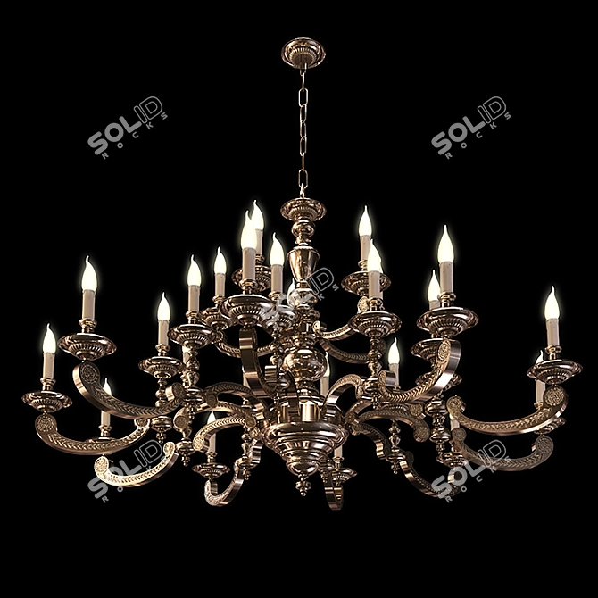 Elegant Possoni Chandelier: 268/20+5 3D model image 2