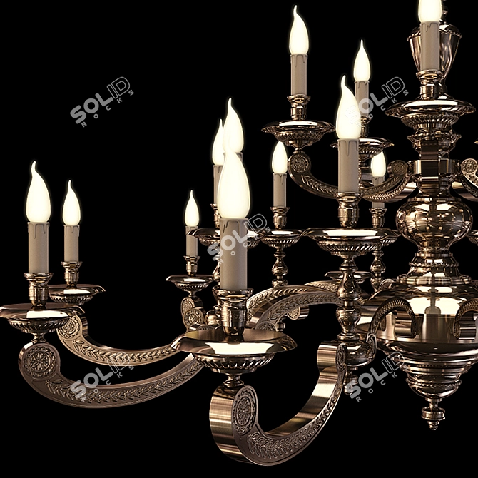 Elegant Possoni Chandelier: 268/20+5 3D model image 3