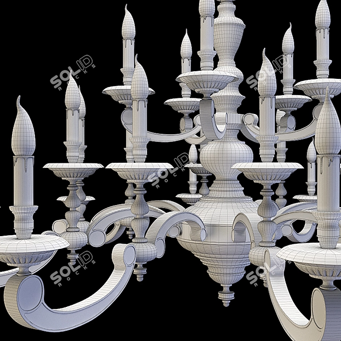 Elegant Possoni Chandelier: 268/20+5 3D model image 4