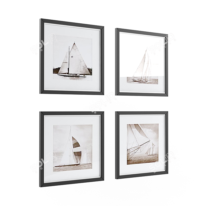 Sailboat Frames Set 3D model image 1