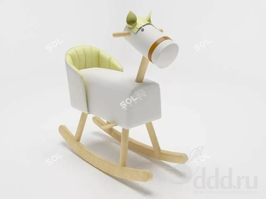 Classic Wooden Horse Toys 3D model image 1