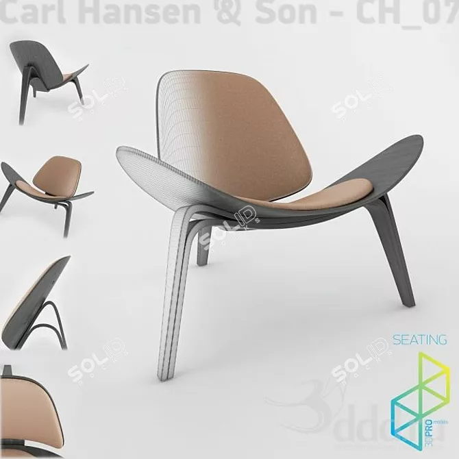 CH07 Shell Chair by Carl HansenSon 3D model image 1