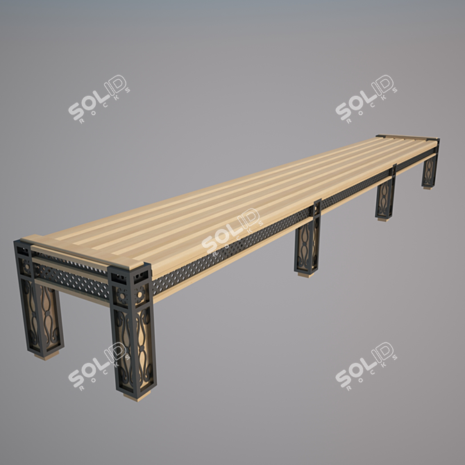 Elegant Outdoor Seating Bench 3D model image 1