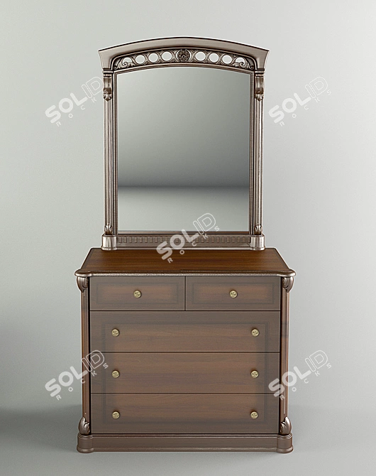 Shatura Elba - Stylish Mirrored Dresser 3D model image 1