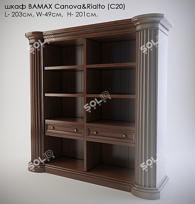 Canova&Rialto Bookcase: Modern and Stylish 3D model image 1
