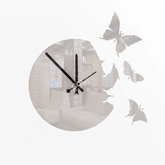 Fluttering Butterfly Wall Clock 3D model image 1