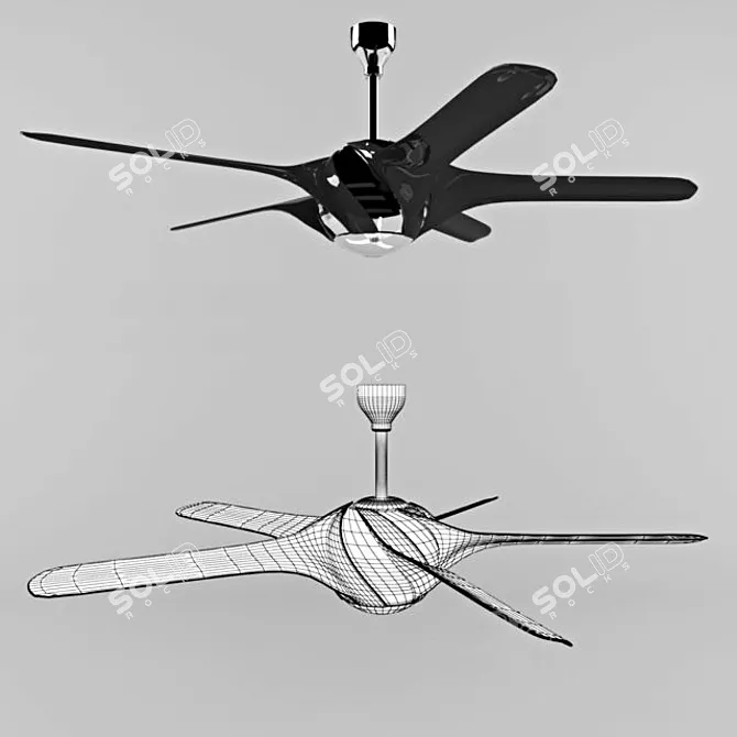  TurboGrip 5-Blade Fan 3D model image 1