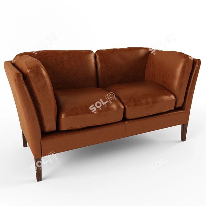 Contemporary C&C Leather Sofa 3D model image 1