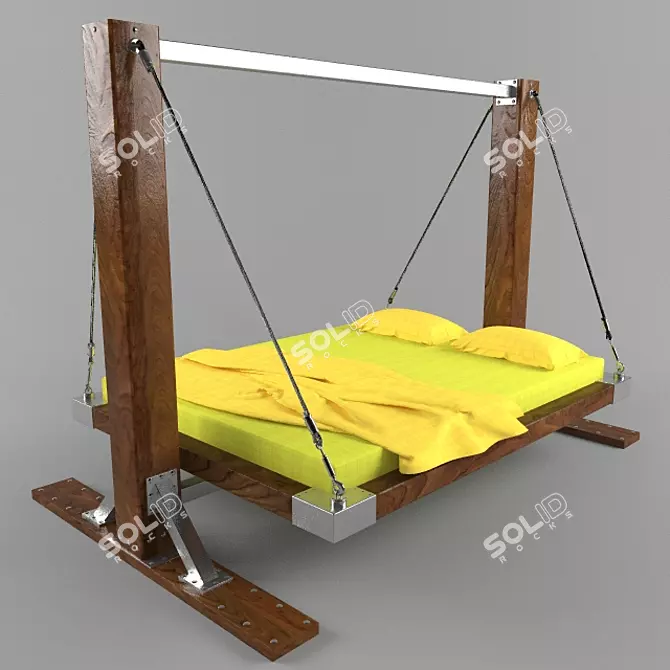 Modern Rocking Bed - Spacious and Stylish 3D model image 1