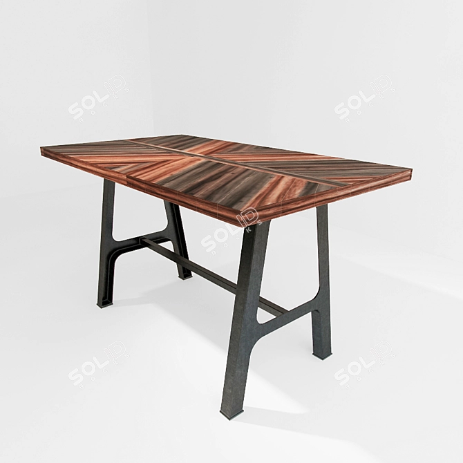 Urban Timber Table 3D model image 1