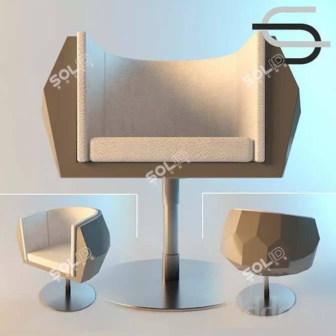 Sleek & Stylish Polyhedron Chair 3D model image 1