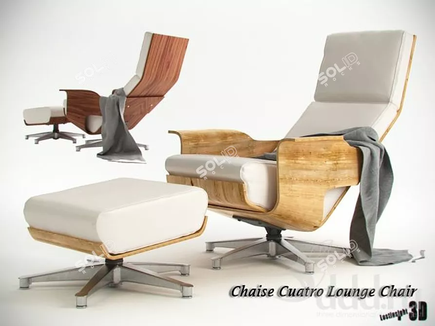 Elegant Cuatro Lounge Chair 3D model image 1