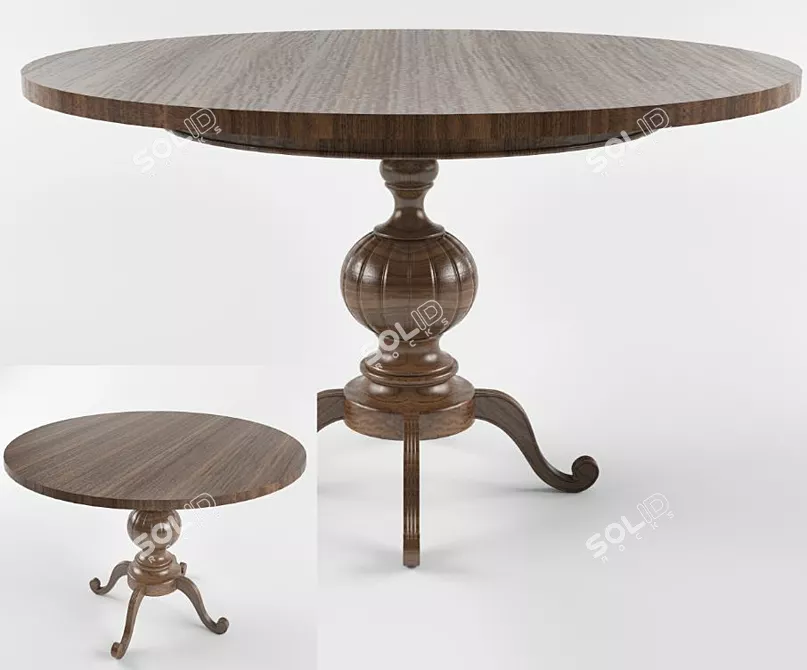 Classic Round Reus Table 3D model image 1