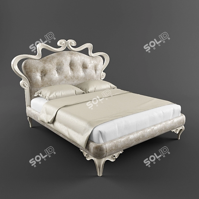 Luxury King Size Canopy Bed 3D model image 1