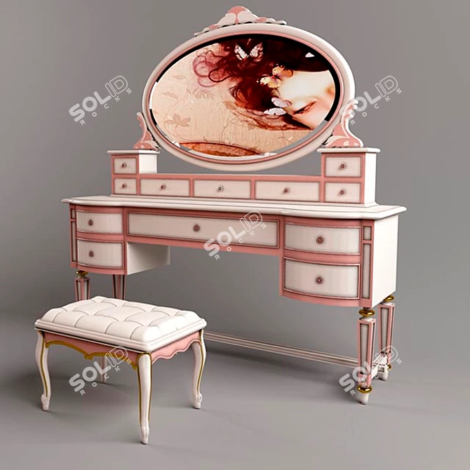 Italian Tango Bedroom Dressing Table 3D model image 1