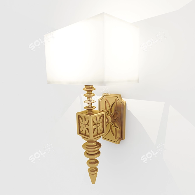 Elegant Metal Wall Sconce 3D model image 1