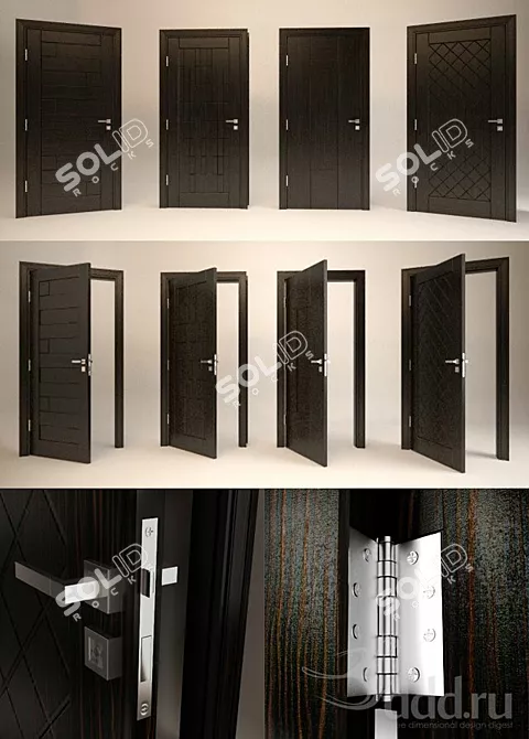 Sleek & Stylish Modern Doors 3D model image 1