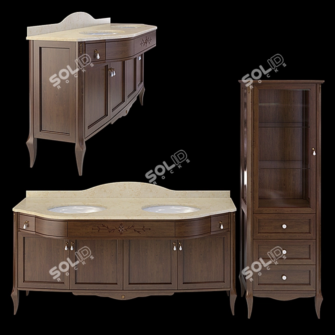 Elegant Epoque Plutone Furniture Set 3D model image 2