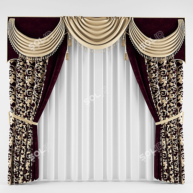 Elegant Drapery for Perfect Ambience 3D model image 1