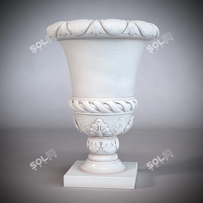 Classic Plaster Vase: Intricate Décor 3D model image 1
