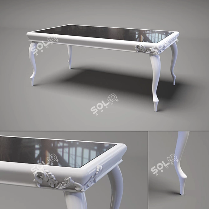 Meroni White Lacquer Dining Table 3D model image 1