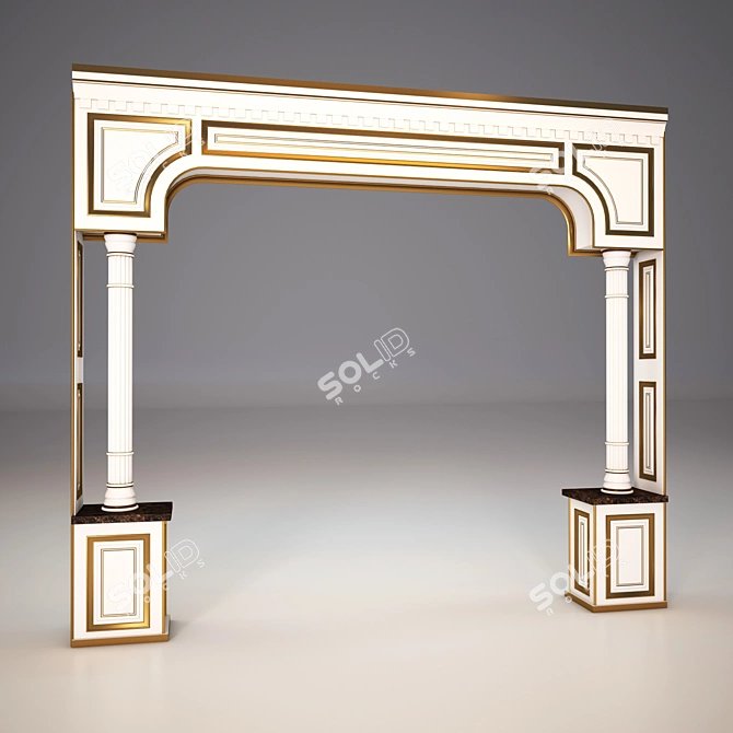 Timeless Arched Entryway 3D model image 1