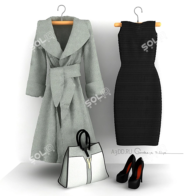 Versatile Women's Clothing Set 3D model image 1