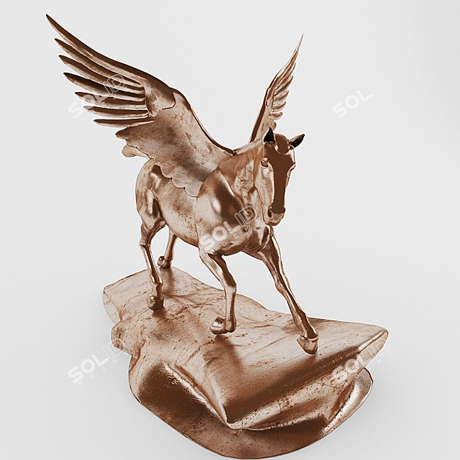 Enchanting Pegasus Statue 3D model image 1