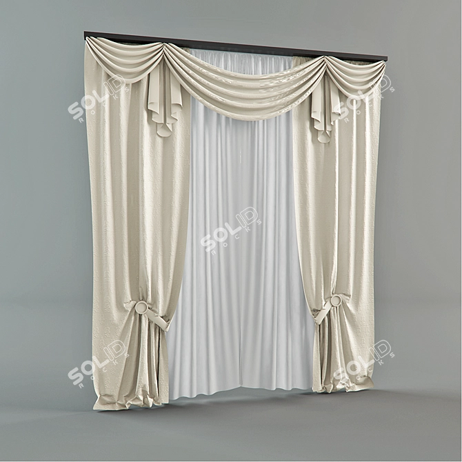 Elegant Window Shade 3D model image 1