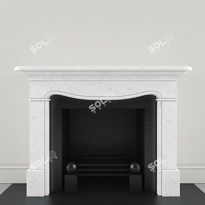 EcoHeat: Stylish and Efficient Fireplace 3D model image 1