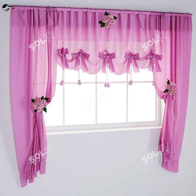 Triangle Mesh Kitchen Curtain 3D model image 1