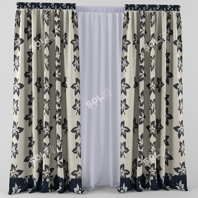 Sleek Window Shade 3D model image 1