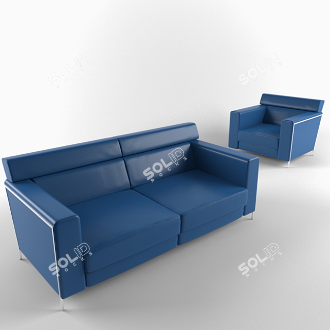 Elegant Emmaus Sofa 3D model image 1